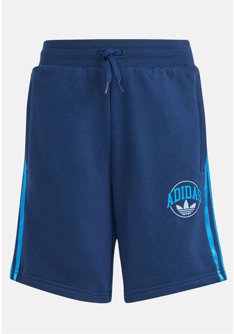 Blue children's shorts with side stripes and logo ADIDAS ORIGINALS | IT7282.